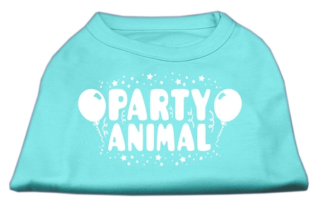 Party Animal Screen Print Shirt Aqua Lg